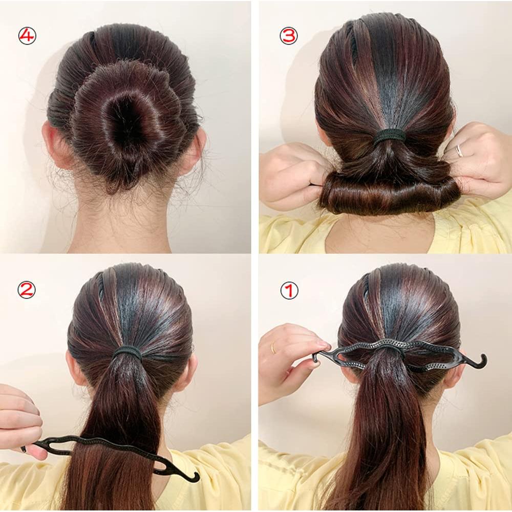 6 Pinzas para Peinar VASANA con Doble Gancho Negro 21.6 cm