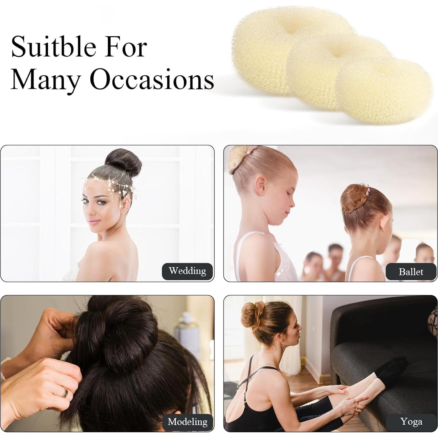 HOFASON Kit de Moño para Niñas 6Pcs Beige 5.08cm Accesorios