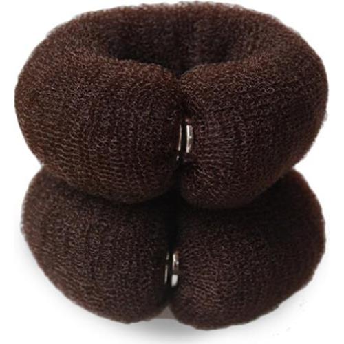 2 Piezas Donut Hair Bun Maker VASANA 20cm Color Marrón