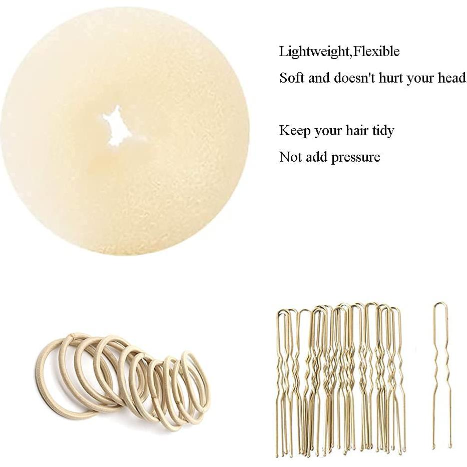 Fabricante de moño para cabello LUERKZ con 18 horquillas y 10 bandas elásticas