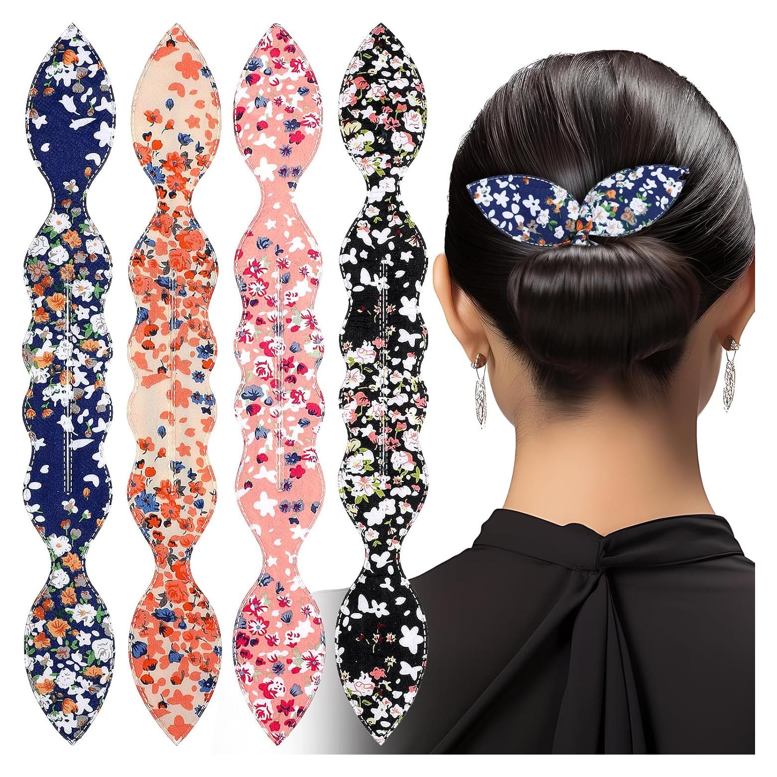 4 Piezas Creador de Moño Lnngub con Diseño Orejas de Conejo