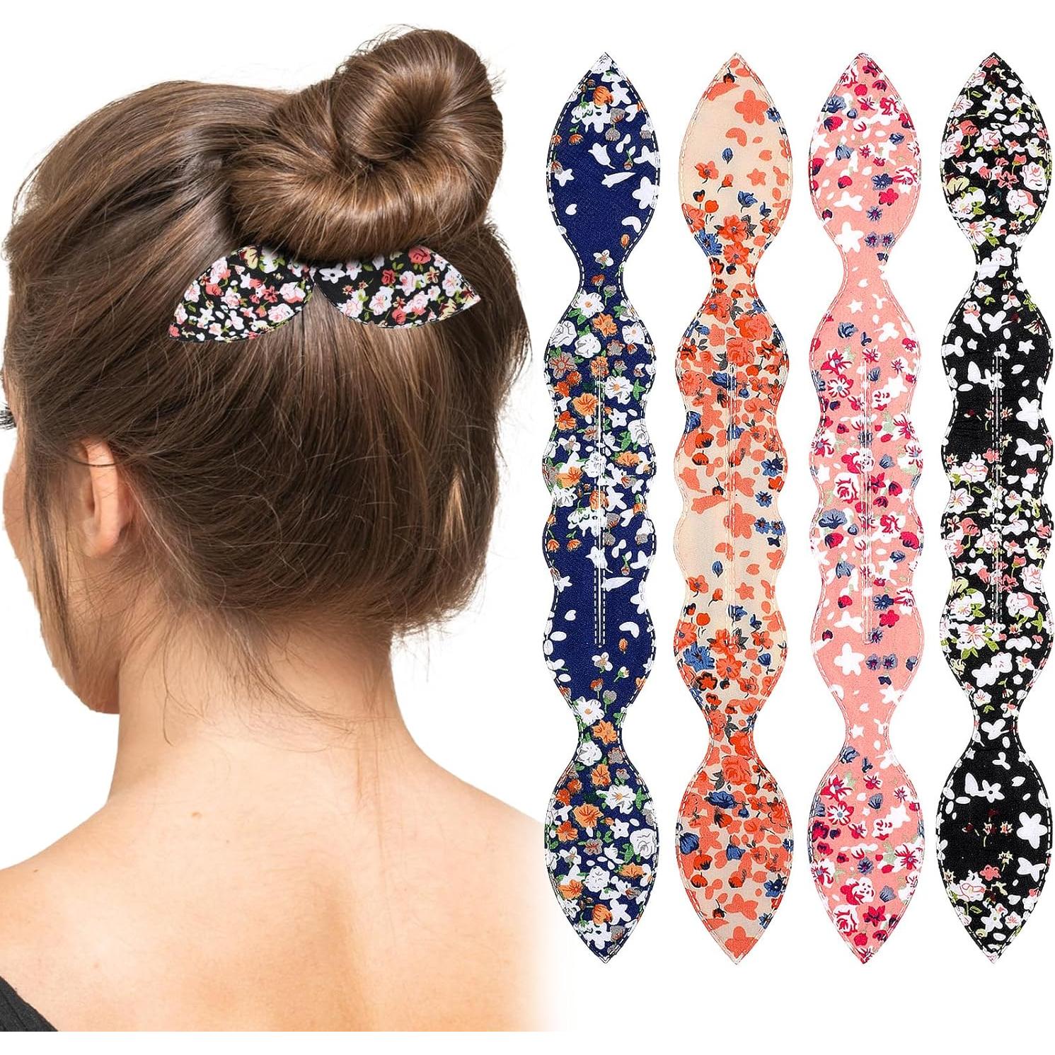 4 Piezas Creador de Moño Lnngub con Diseño Orejas de Conejo