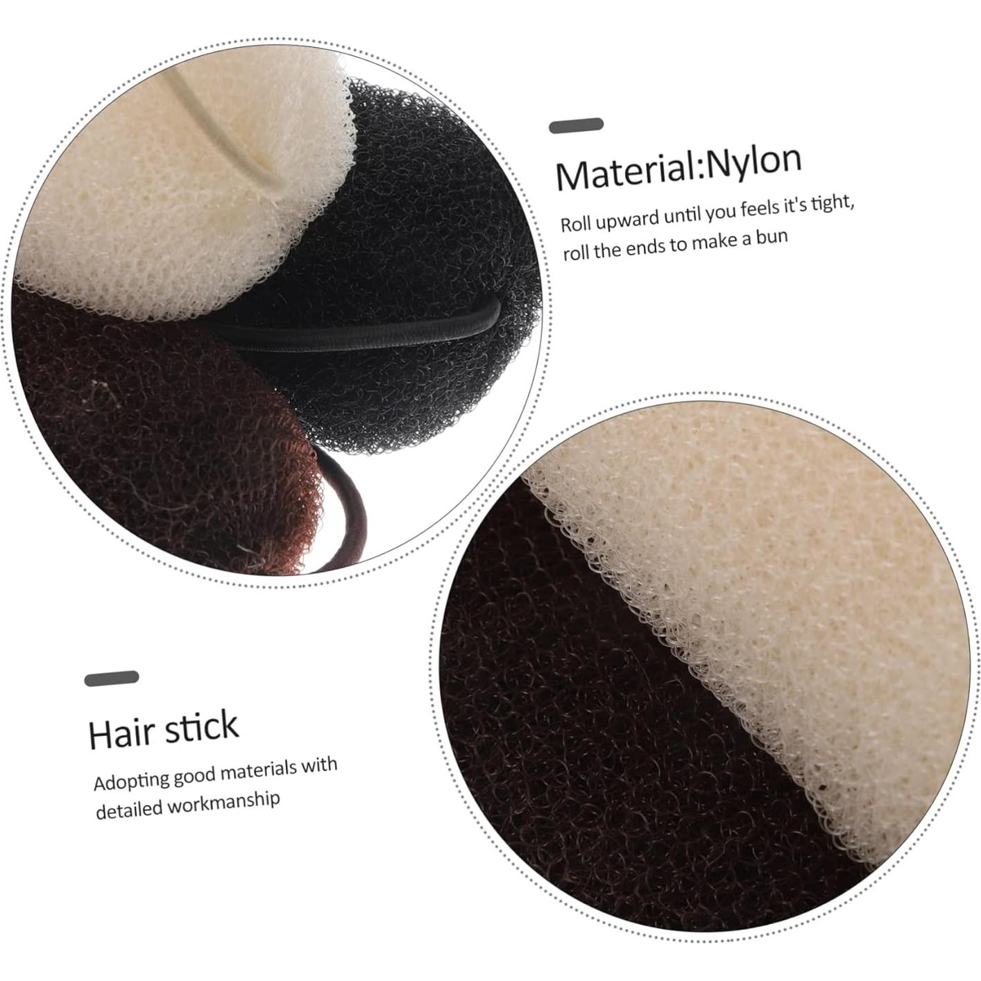 Hacedor de Moño Donut Ipetboom 3 Piezas para Cabello Largo