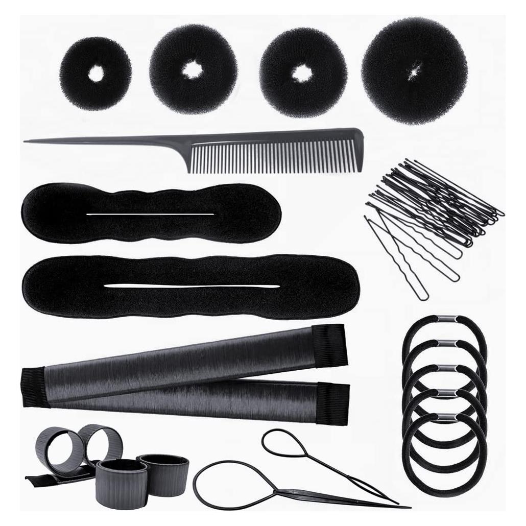 Fabricador de Moño de Cabello PARFINER con Accesorios - Negro