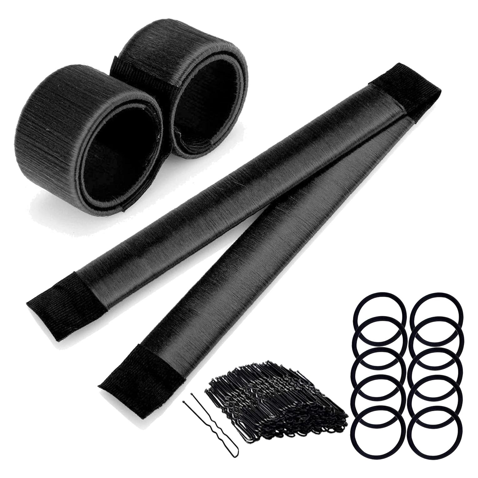 Hacedor de moño de cabello Kitjans - 2 unidades, negro, 7.62 cm