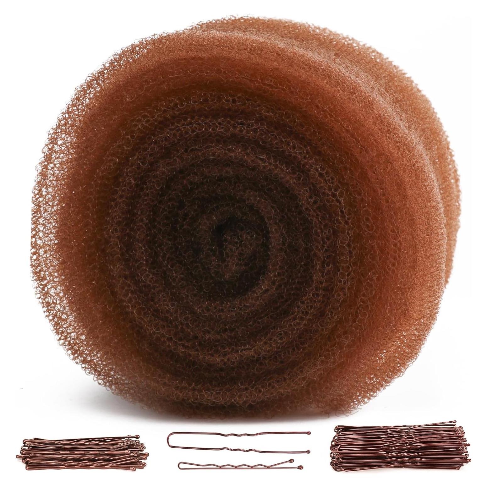 Relleno de cabello Updo YGQQOY marrón claro con horquillas