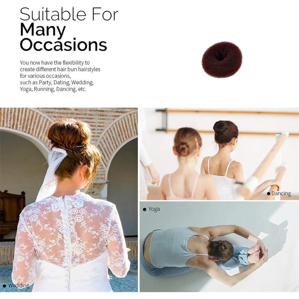 Juego de Fabricantes de Moño de Cabello Tipo Donut 7 Pzas