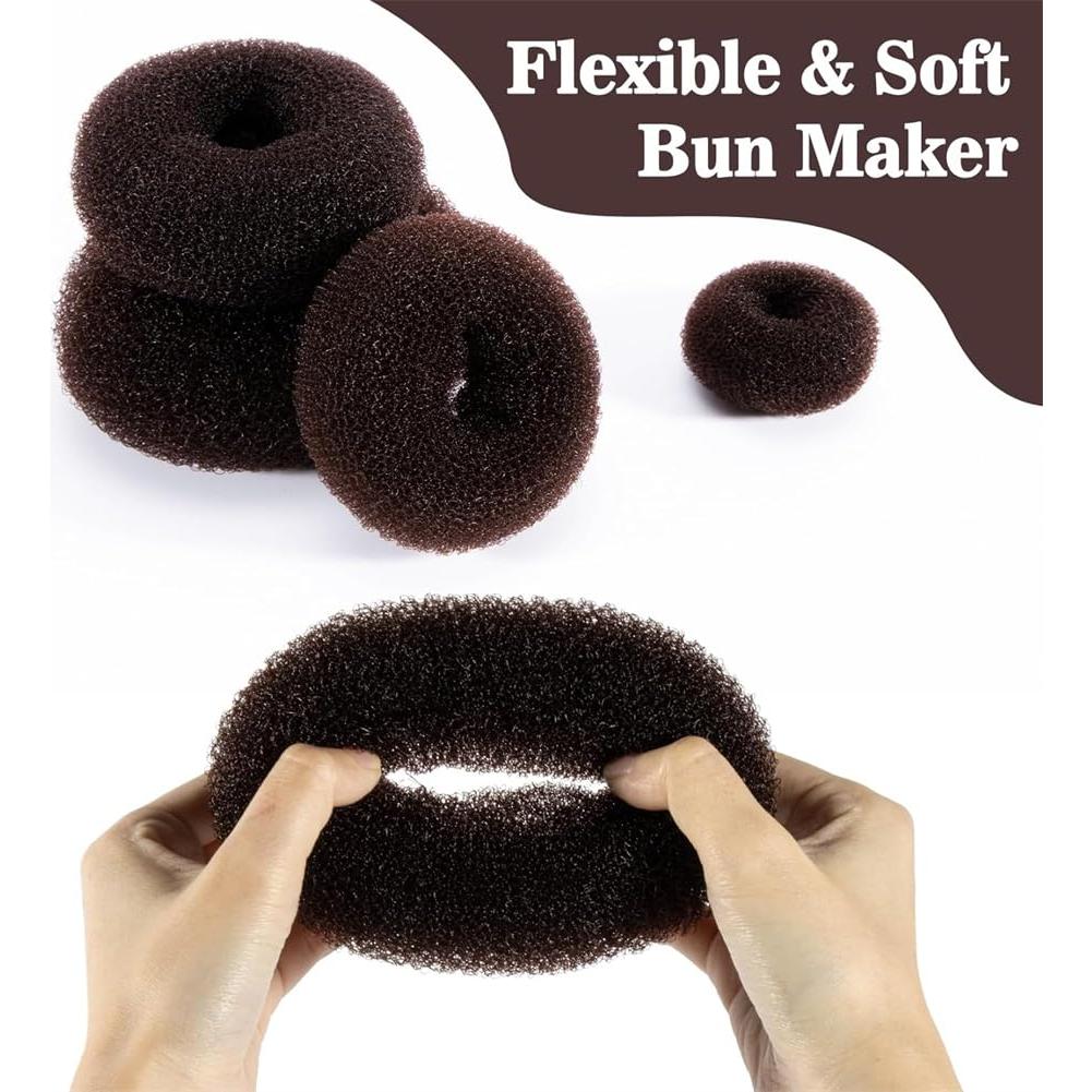 Juego de Fabricantes de Moño de Cabello Tipo Donut 7 Pzas