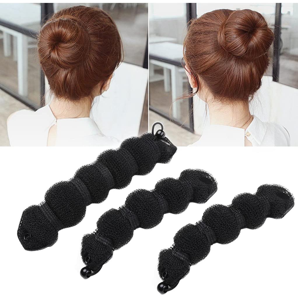Creador de Moño de Cabello Mágico 3 Pcs Negro - Accesorios