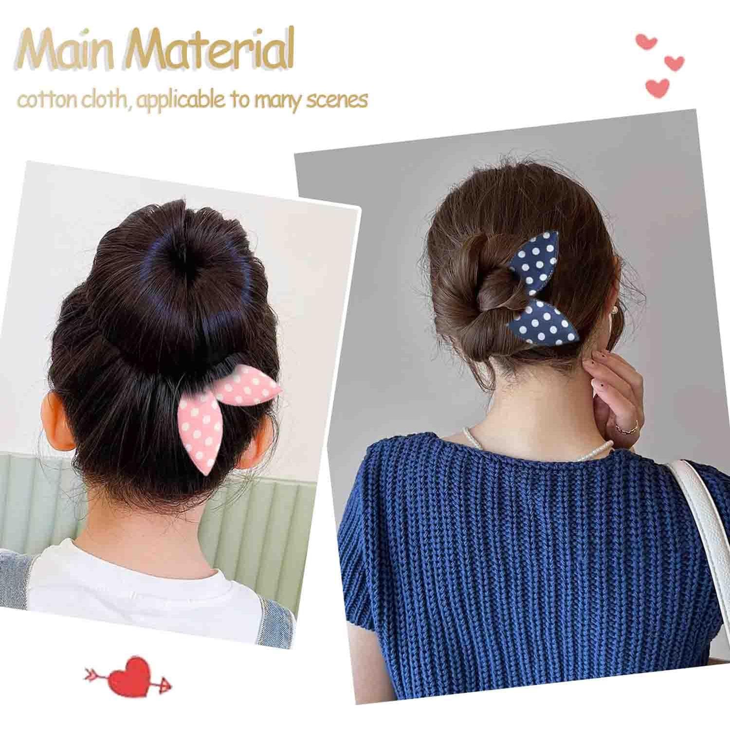 10 Piezas Fabricantes de Moño de Pelo Deft con Orejas de Conejo