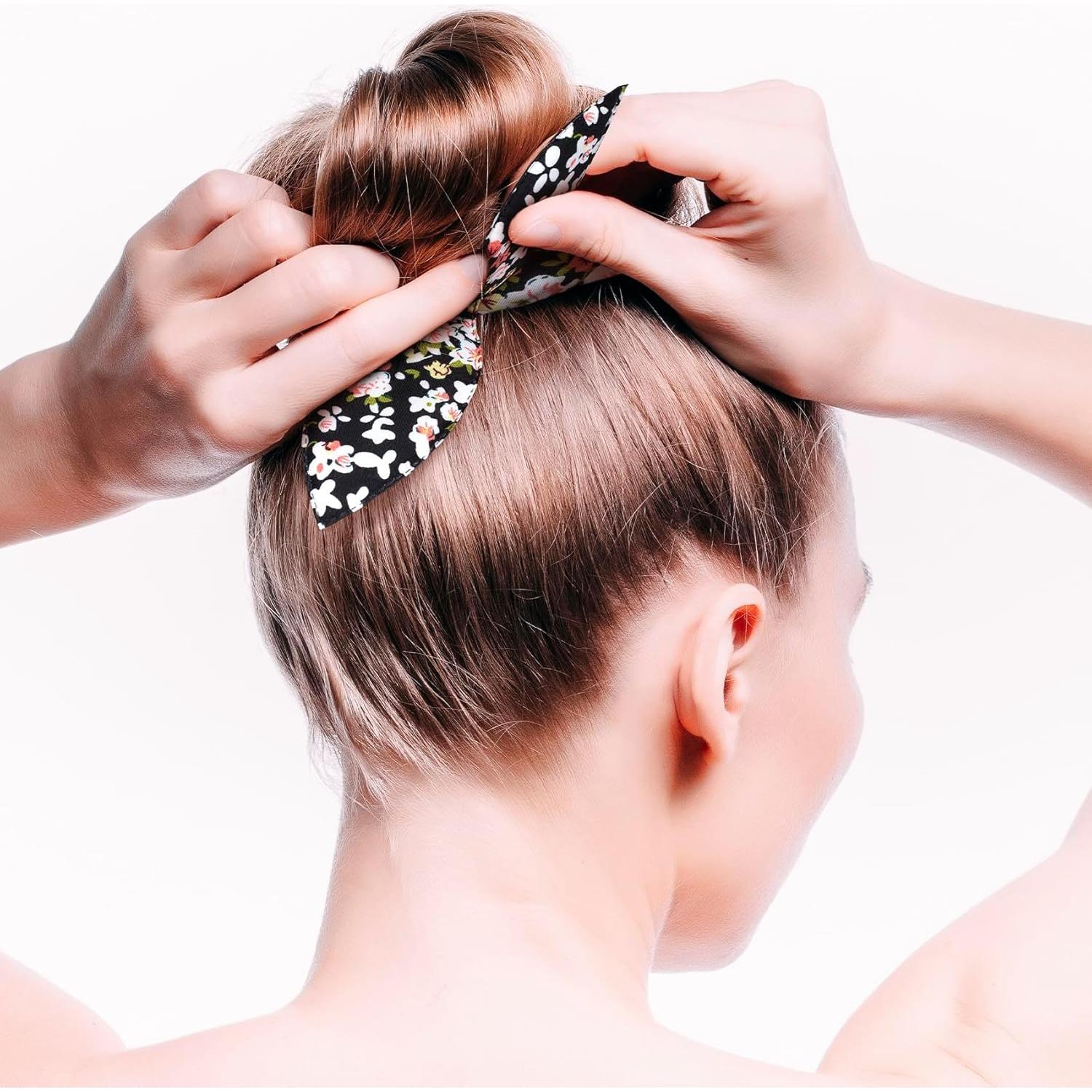 Hacedor de Moño para Cabello Alpinleux 2 Pcs Azul y Negro