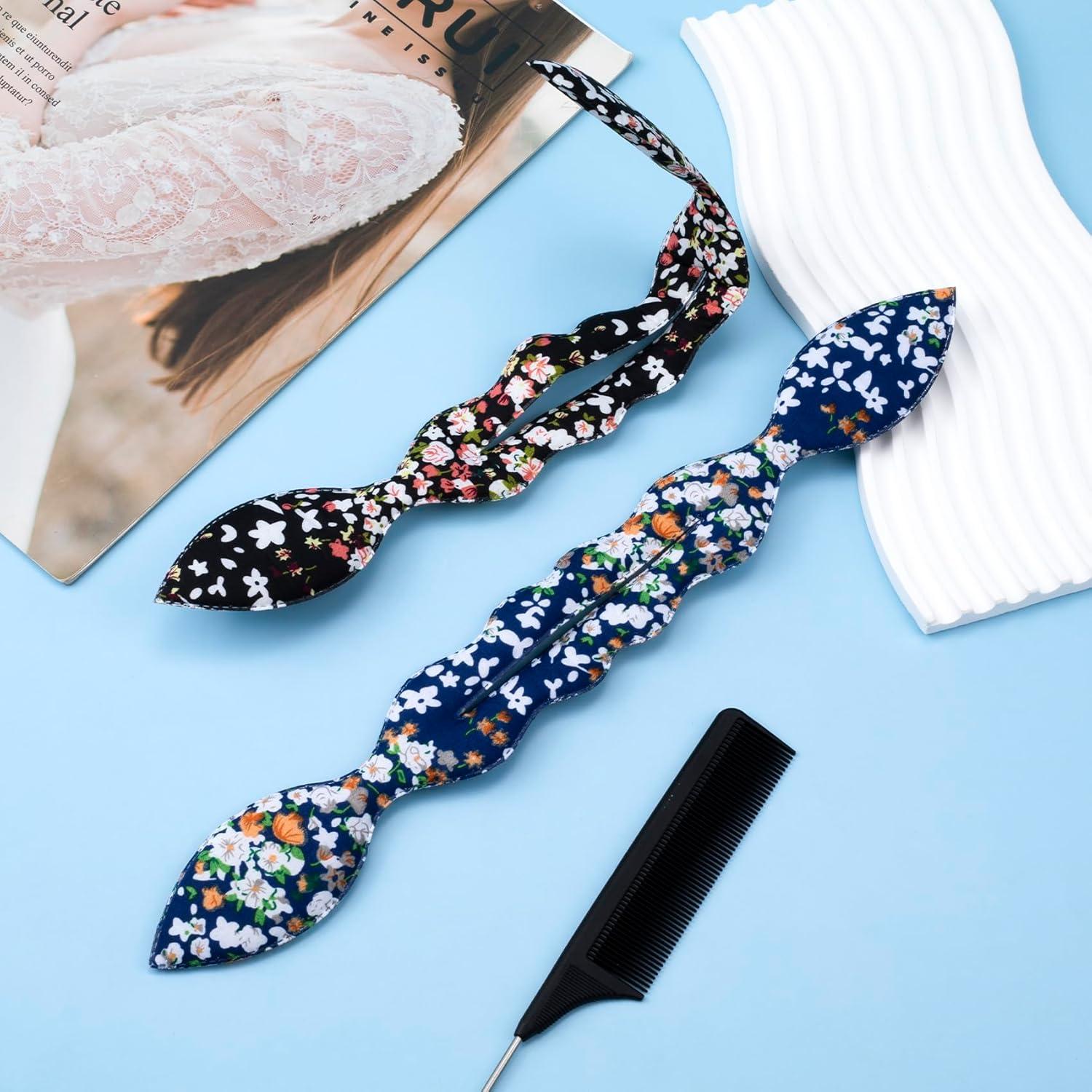 Hacedor de Moño para Cabello Alpinleux 2 Pcs Azul y Negro