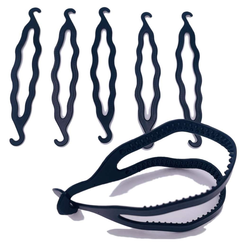 Juego de 6 Creadores de Moño de Cabello UPSTORE - Plástico Negro