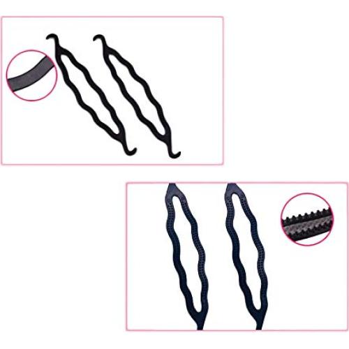 Juego de 6 Creadores de Moño de Cabello UPSTORE - Plástico Negro