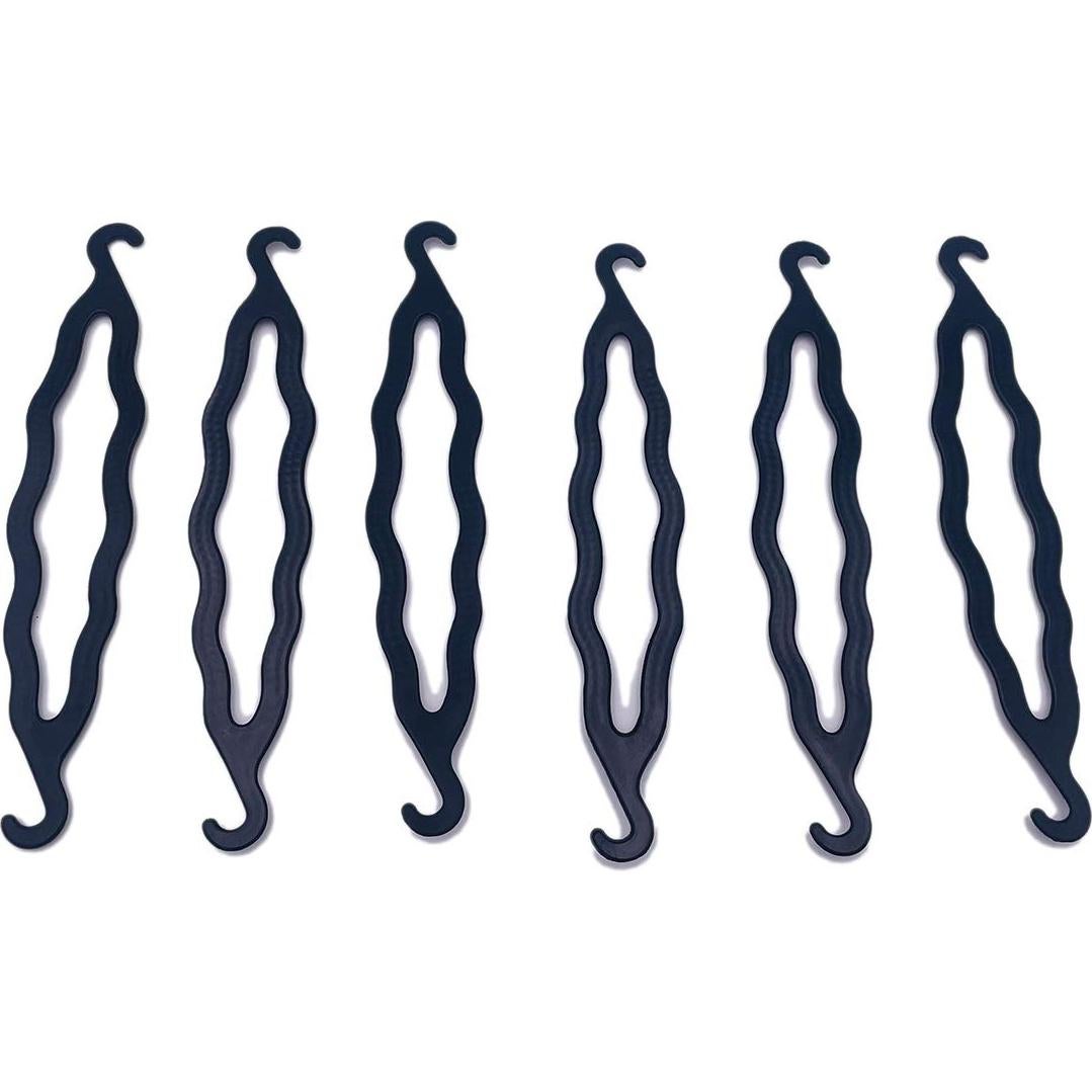 Juego de 6 Creadores de Moño de Cabello UPSTORE - Plástico Negro