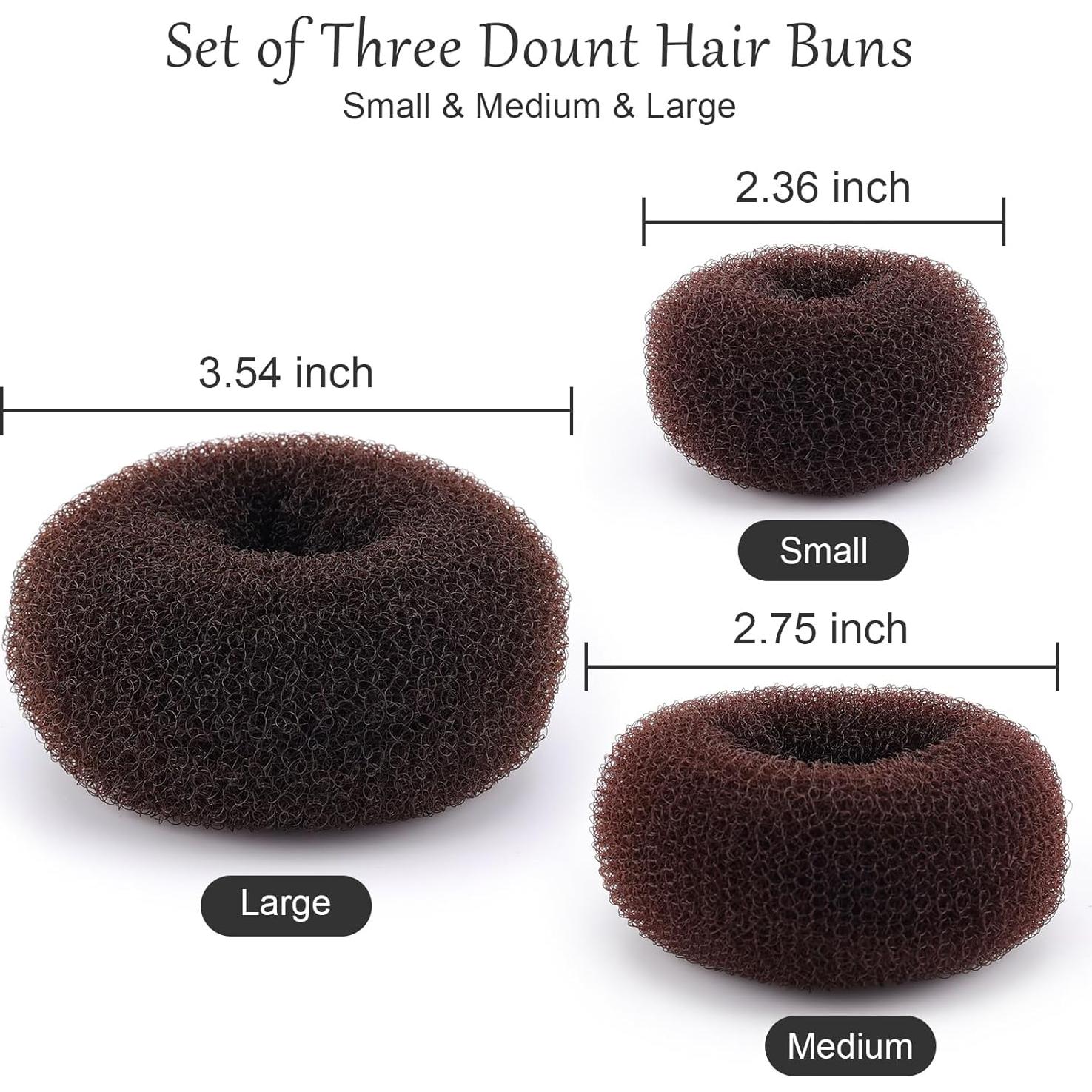 Fabricante de Moño Donut HOFASON 12 Pcs Tamaño L 9 cm Marrón