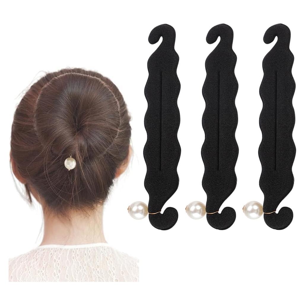 Juego de 3 Bandejas para Moños de Cabello VASANA - Negro 23CM