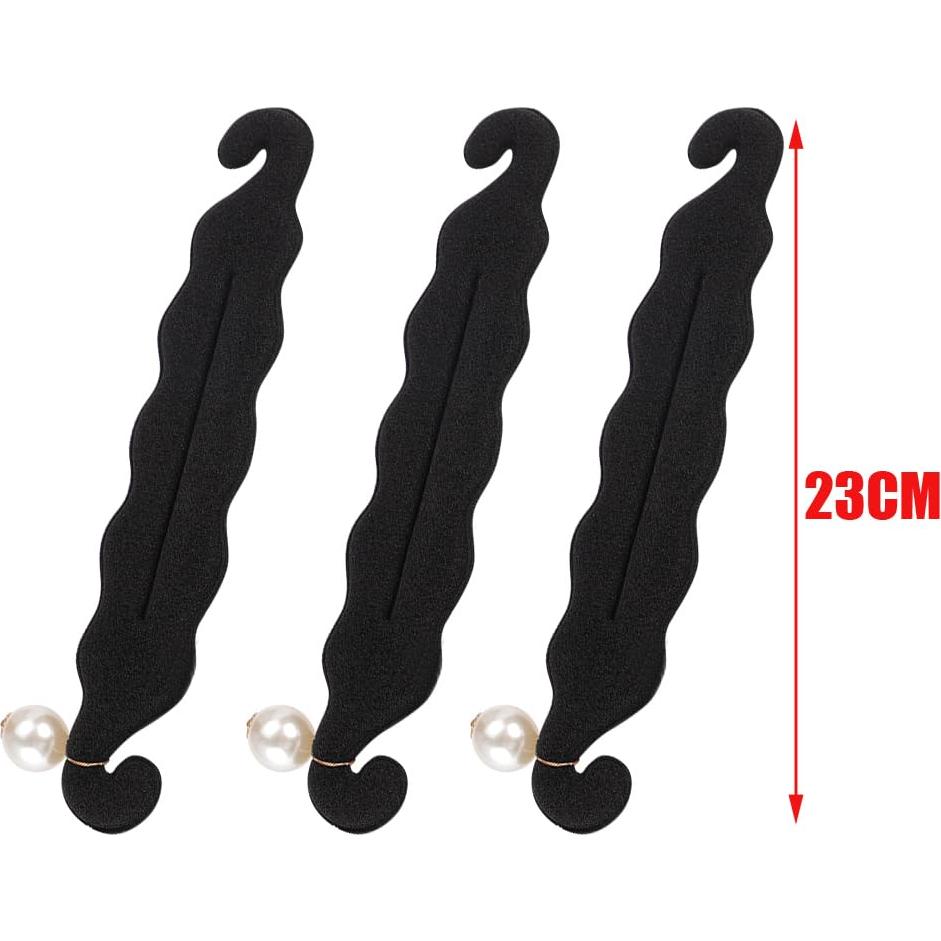 Juego de 3 Bandejas para Moños de Cabello VASANA - Negro 23CM