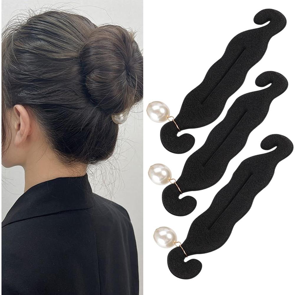 Juego de 3 Bandejas para Moños de Cabello VASANA - Negro 23CM