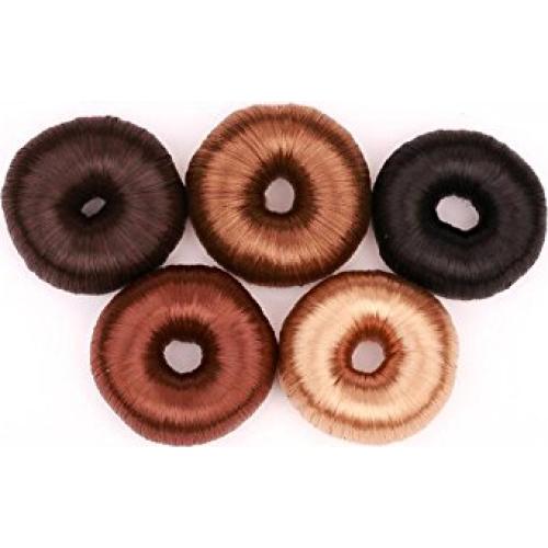 Hair Ring Styler Maker Creator Hot Wig Hair Donut Bun Maker Updo Scrunchie Chignon Bridal Hairpiece Bun Round Chignon for Women Lady Girls (Light Coffee)