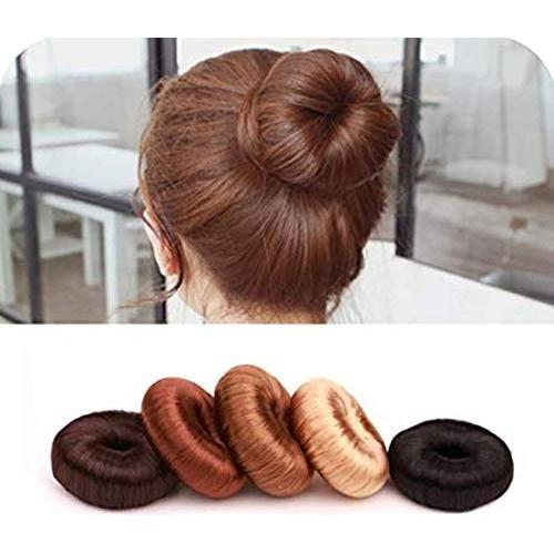 Hair Ring Styler Maker Creator Hot Wig Hair Donut Bun Maker Updo Scrunchie Chignon Bridal Hairpiece Bun Round Chignon for Women Lady Girls (Light Coffee)