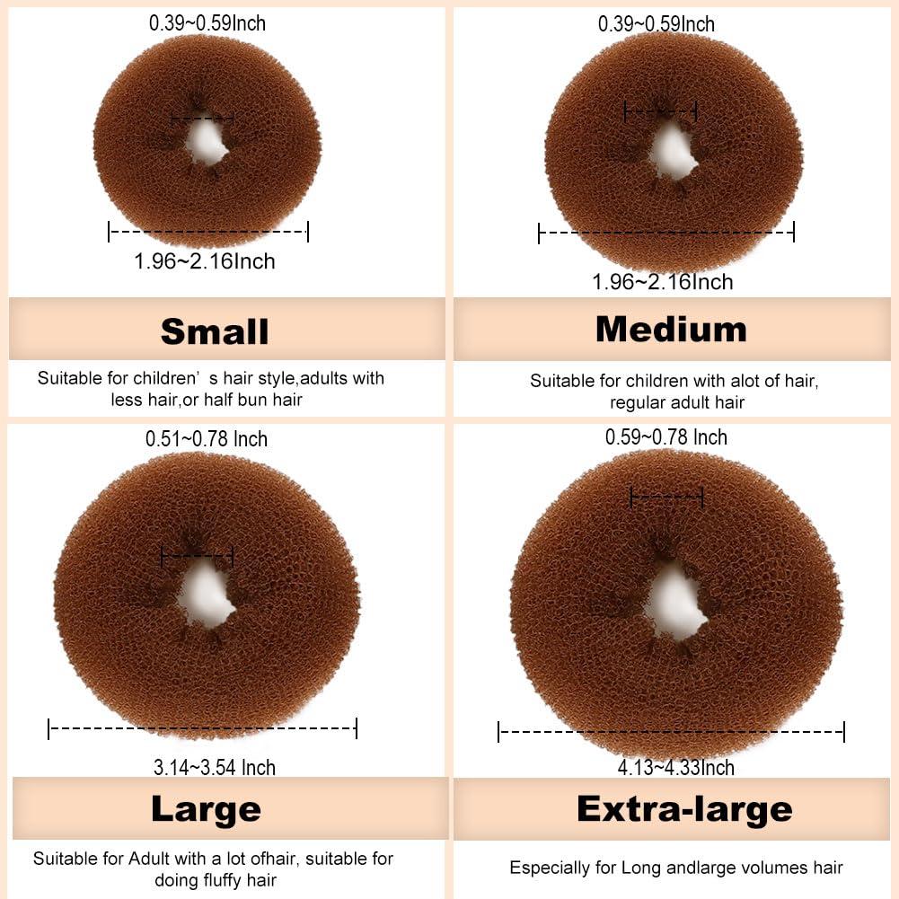 Set de Fabricantes de Moño de Dona 69 Piezas - Marrón Claro