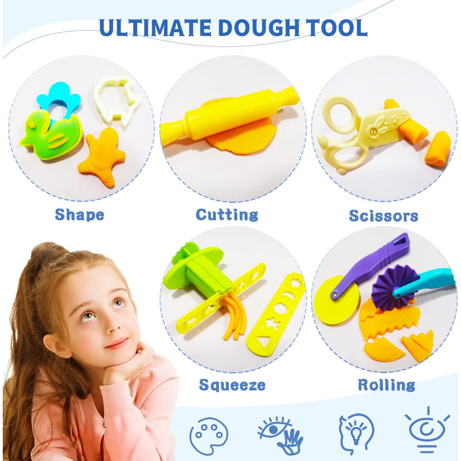 Juego de Herramientas de Masa YUNERKITA para Niños 2-8 Años