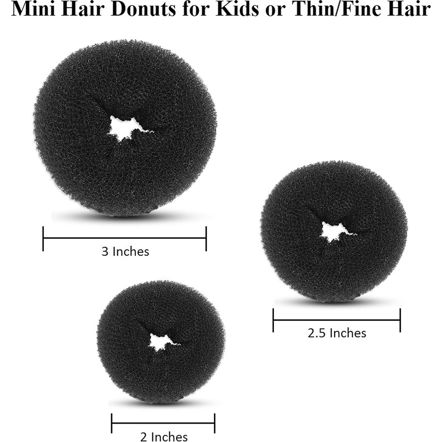 Beaute Galleria 3 Piezas Donut de Pelo Niños Negro
