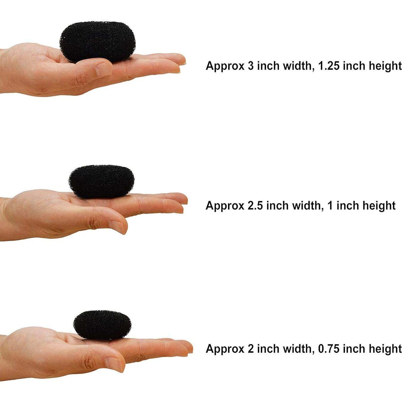 Beaute Galleria 3 Piezas Donut de Pelo Niños Negro