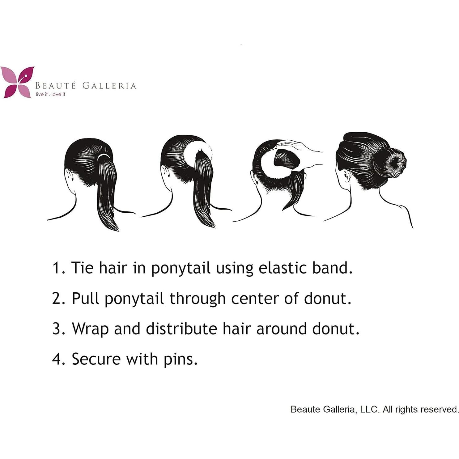 Beaute Galleria 3 Piezas Donut de Pelo Niños Negro