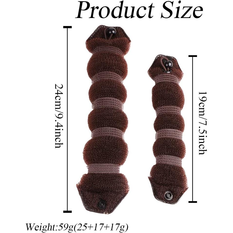 Set 3 Donuts de Pelo Mágico Happyupcity Marrón 24cm y 19cm