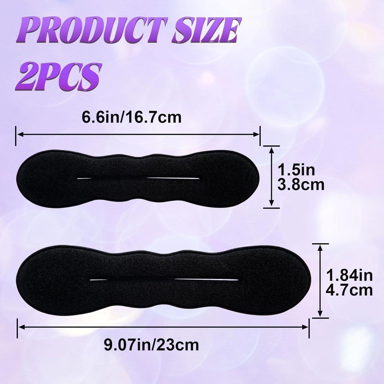 Hacedor de Moño de Esponja Deozu - 2 Pcs, Negro, 3.8x16.7 cm y 4.7x23 cm