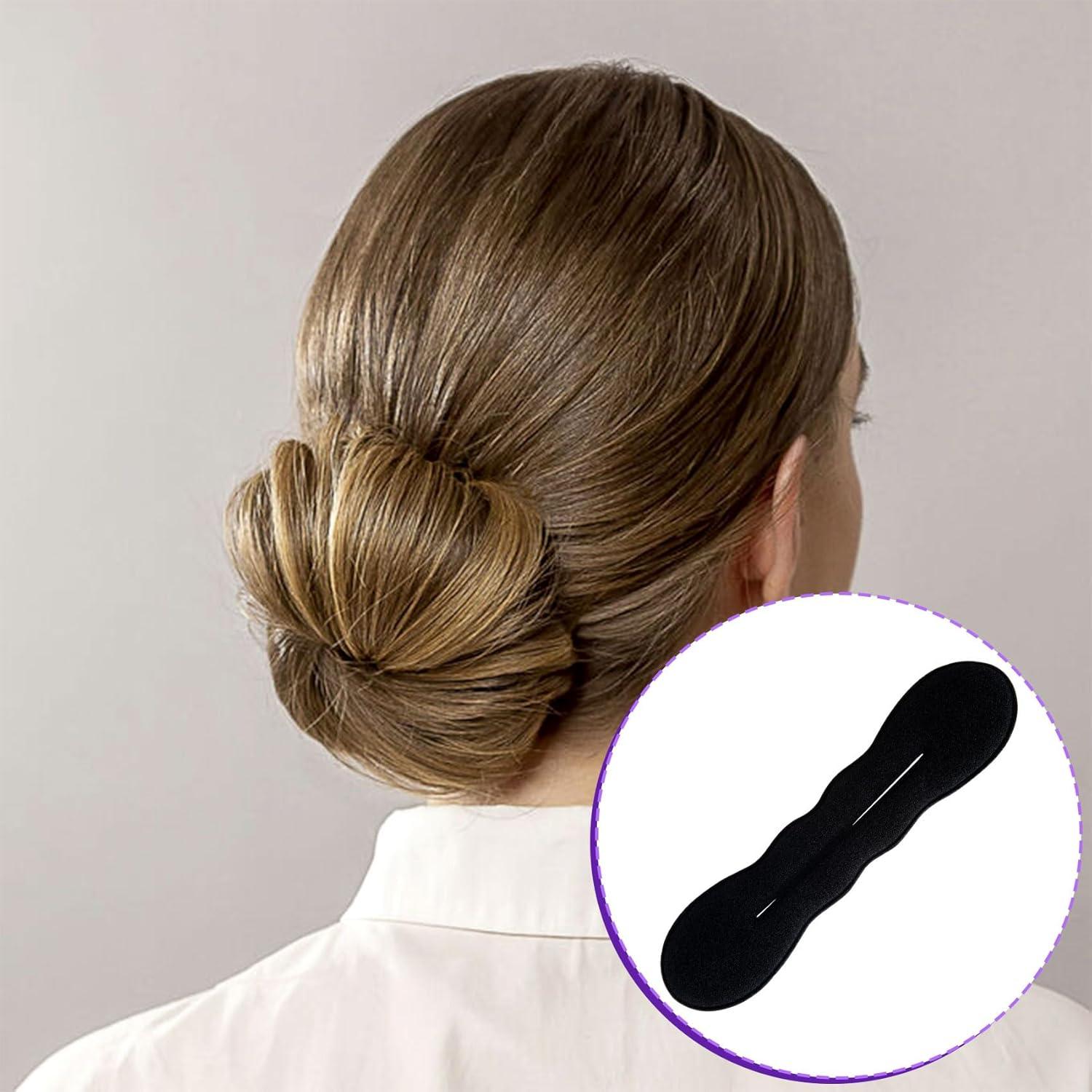 Hacedor de Moño de Esponja Deozu - 2 Pcs, Negro, 3.8x16.7 cm y 4.7x23 cm