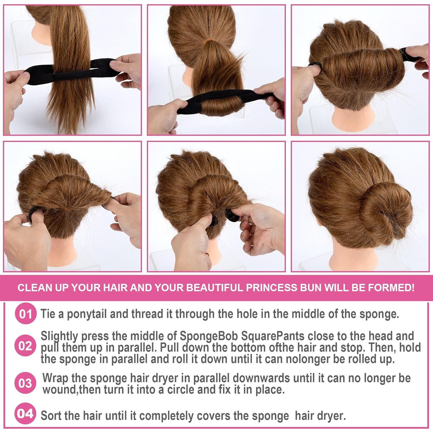 2 Esponjas para Hacer Moño de Cabello Negro - SmallCat