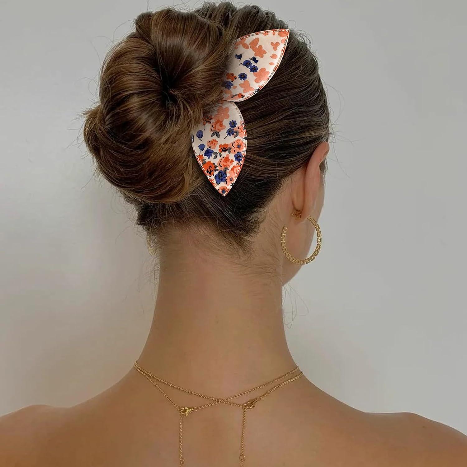 8 Piezas Creador de Moños de Cabello Aswewamt - Estilo Conejo y Flor