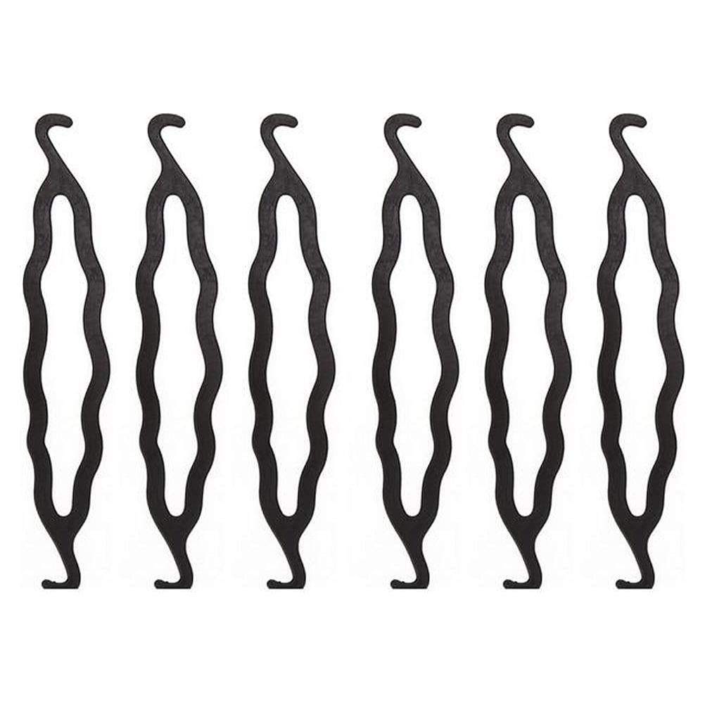 6 Piezas Fabricantes de Moño de Pelo XINGZI Resina Negra