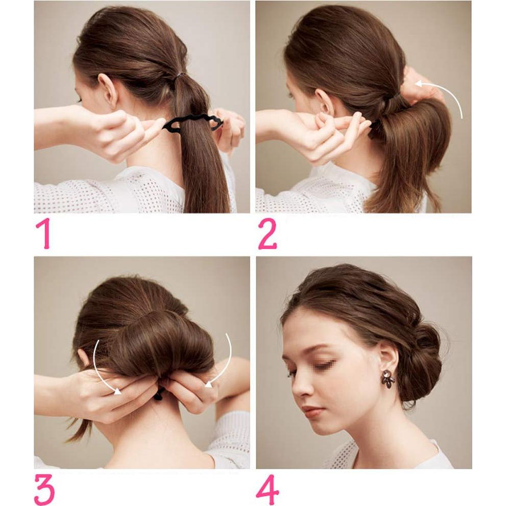 6 Piezas Fabricantes de Moño de Pelo XINGZI Resina Negra