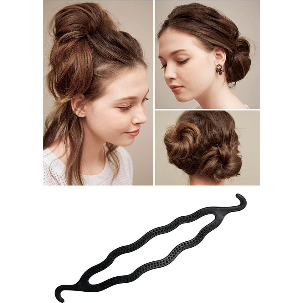 6 Piezas Fabricantes de Moño de Pelo XINGZI Resina Negra