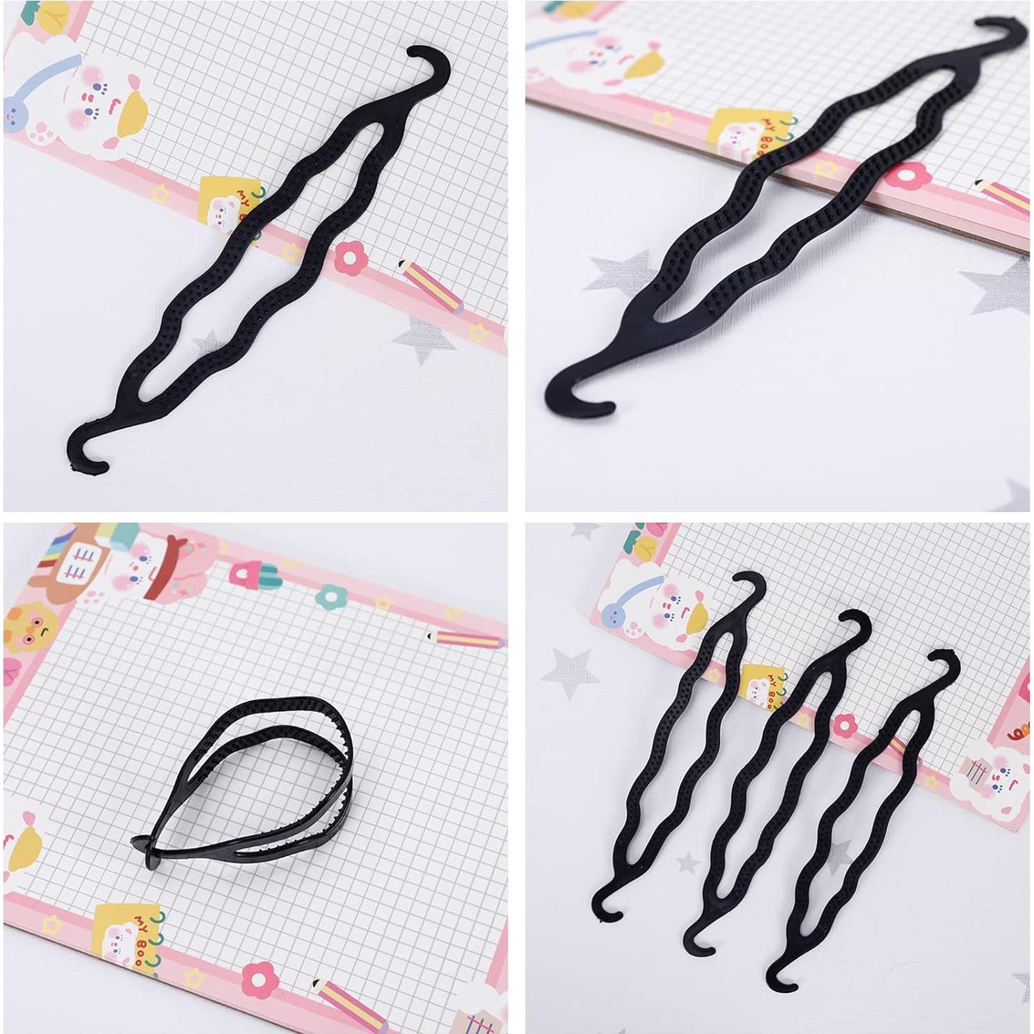 6 Piezas Fabricantes de Moño de Pelo XINGZI Resina Negra