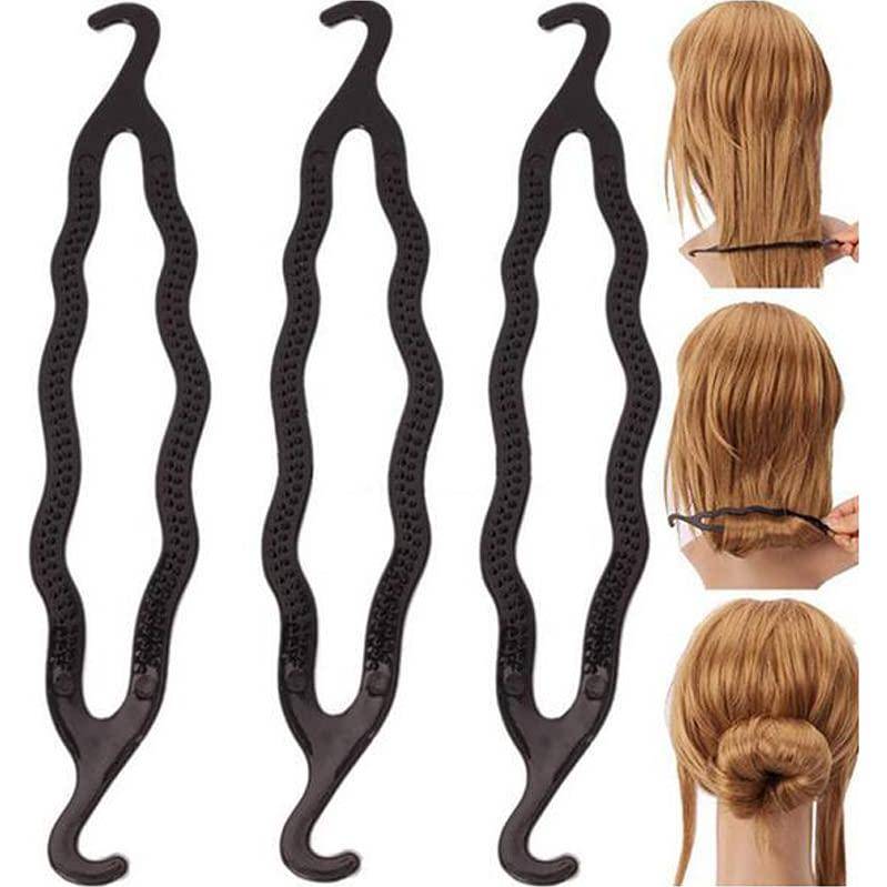 6 Piezas Fabricantes de Moño de Pelo XINGZI Resina Negra