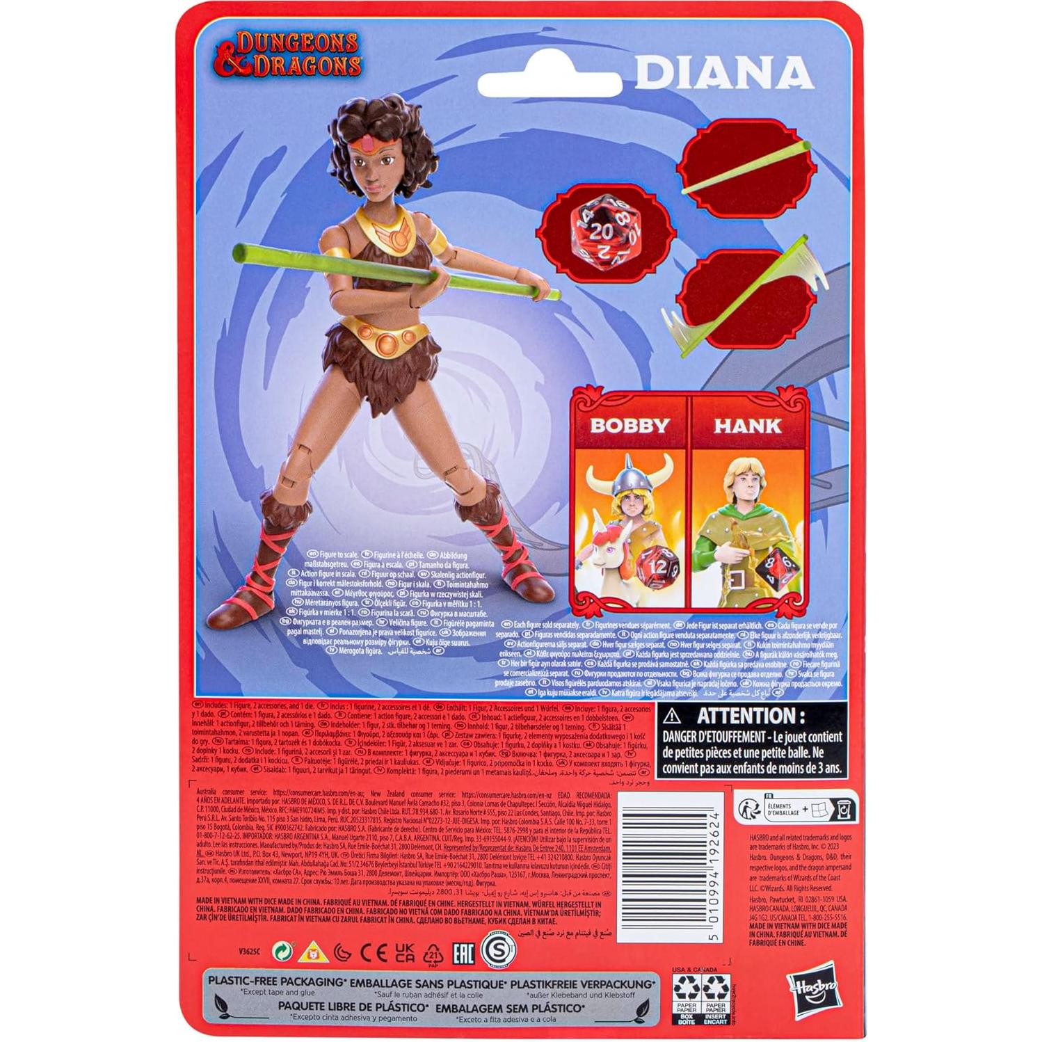 Figura de acción Diana D&D Clásicos 6" con d20 exclusivo