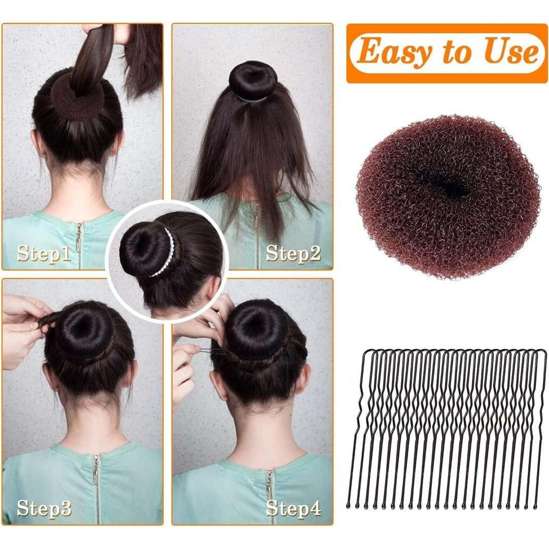 Conjunto de 4 Hacedores de Moño Donut NT-ling con 20 Clips