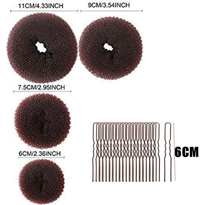 Conjunto de 4 Hacedores de Moño Donut NT-ling con 20 Clips