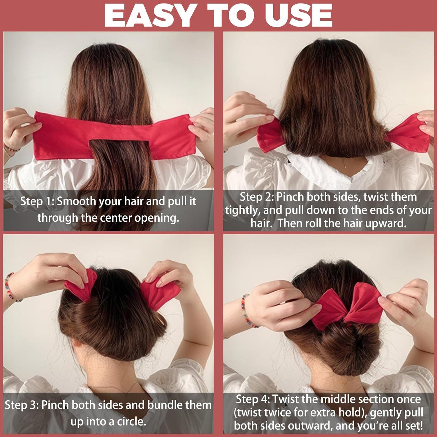 4 Piezas Creador de Moño de Cabello Rojo Ravlzors