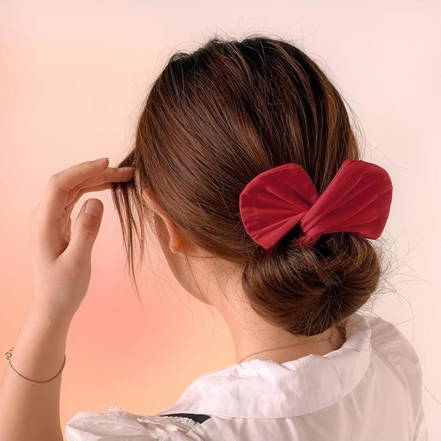 4 Piezas Creador de Moño de Cabello Rojo Ravlzors
