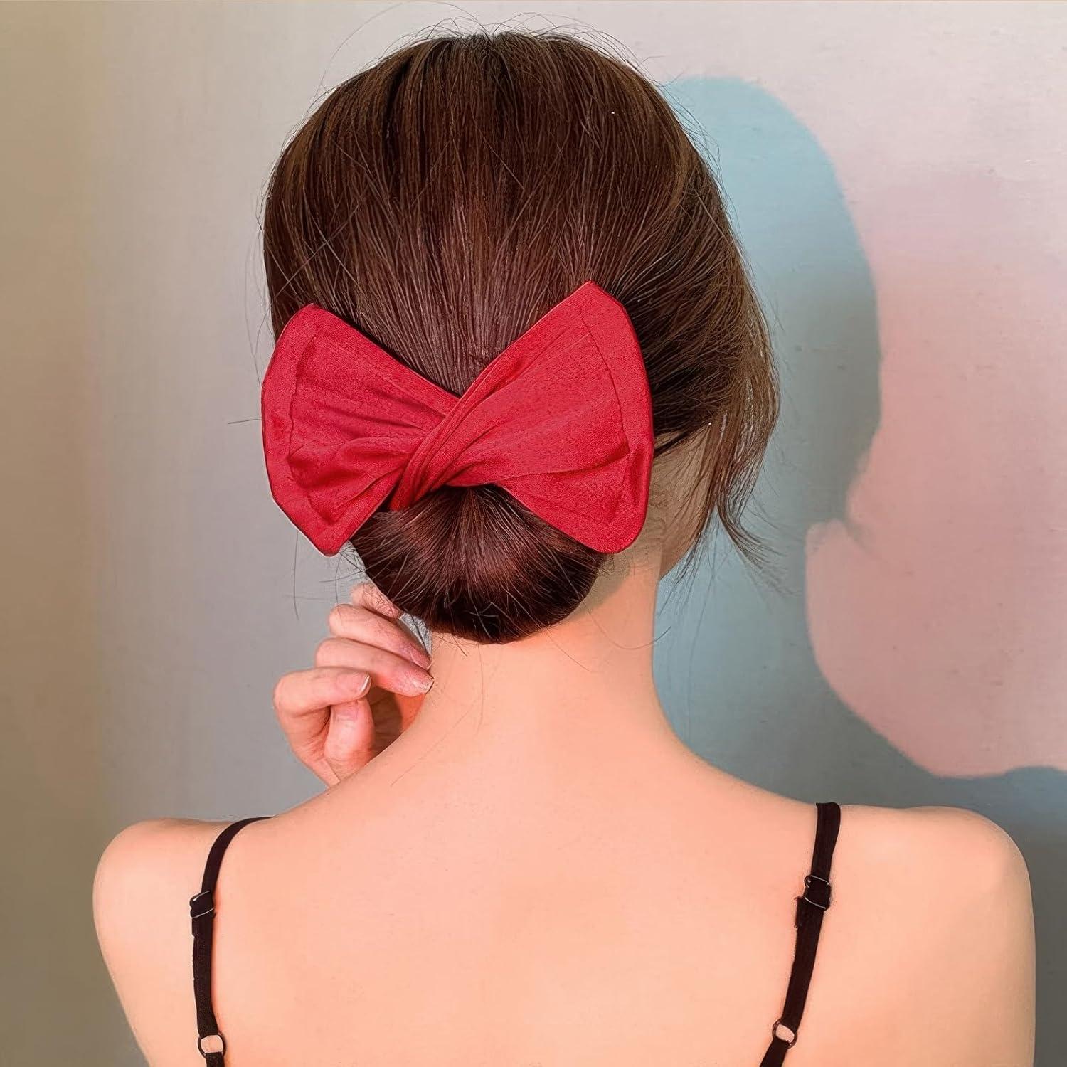 4 Piezas Creador de Moño de Cabello Rojo Ravlzors