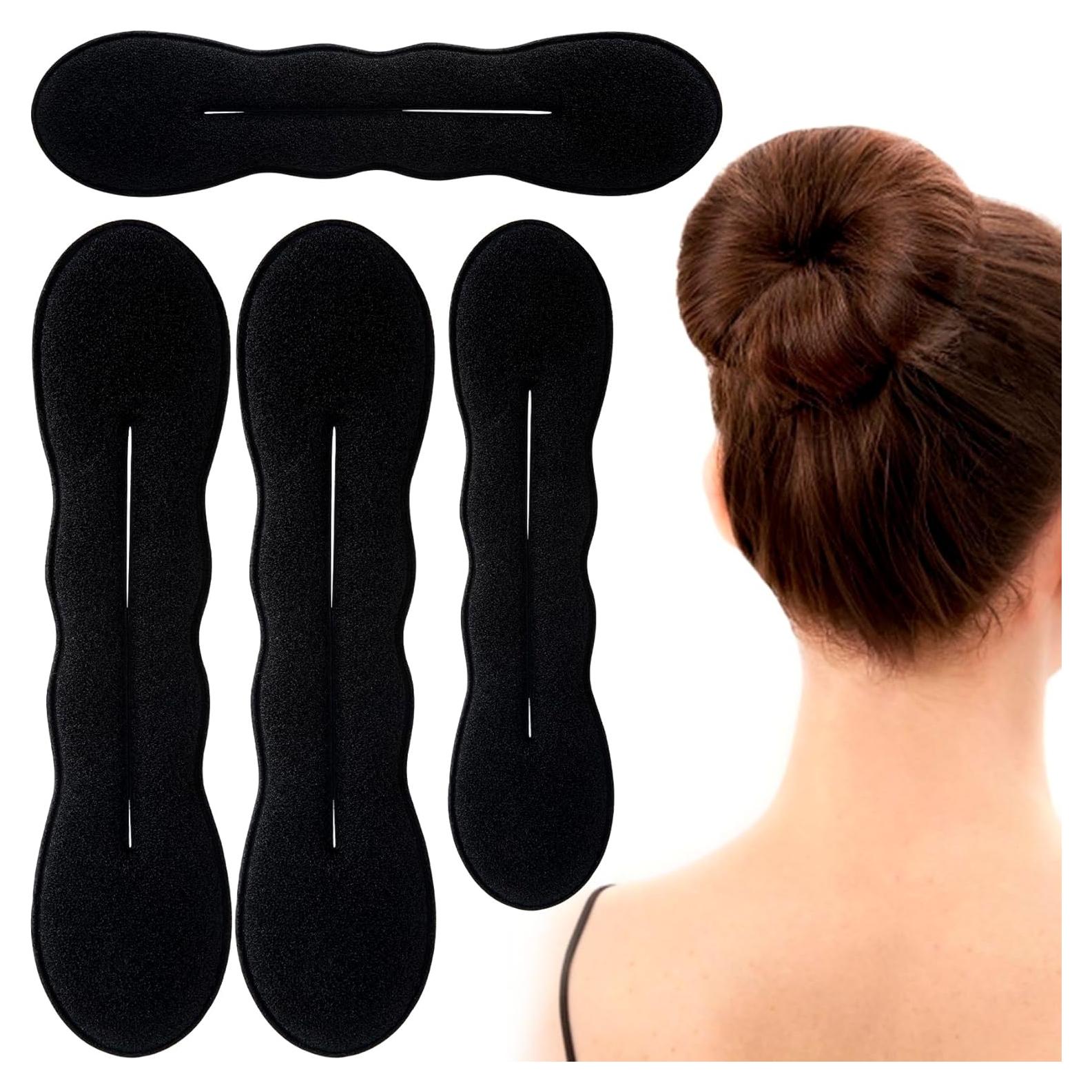 Hacedores de Moño de Esponja YALOJE 4pcs Negro 2 Tamaños