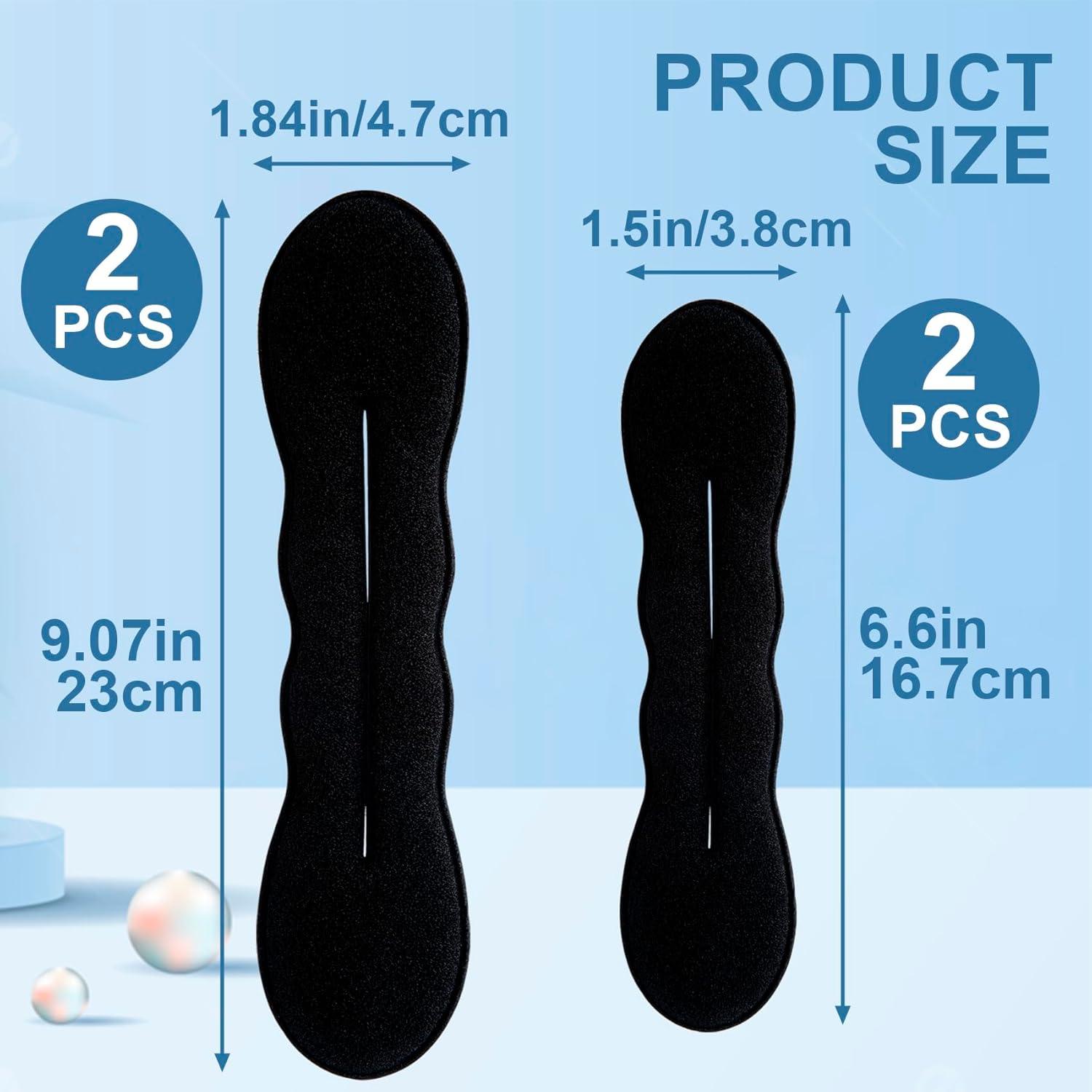 Hacedores de Moño de Esponja YALOJE 4pcs Negro 2 Tamaños