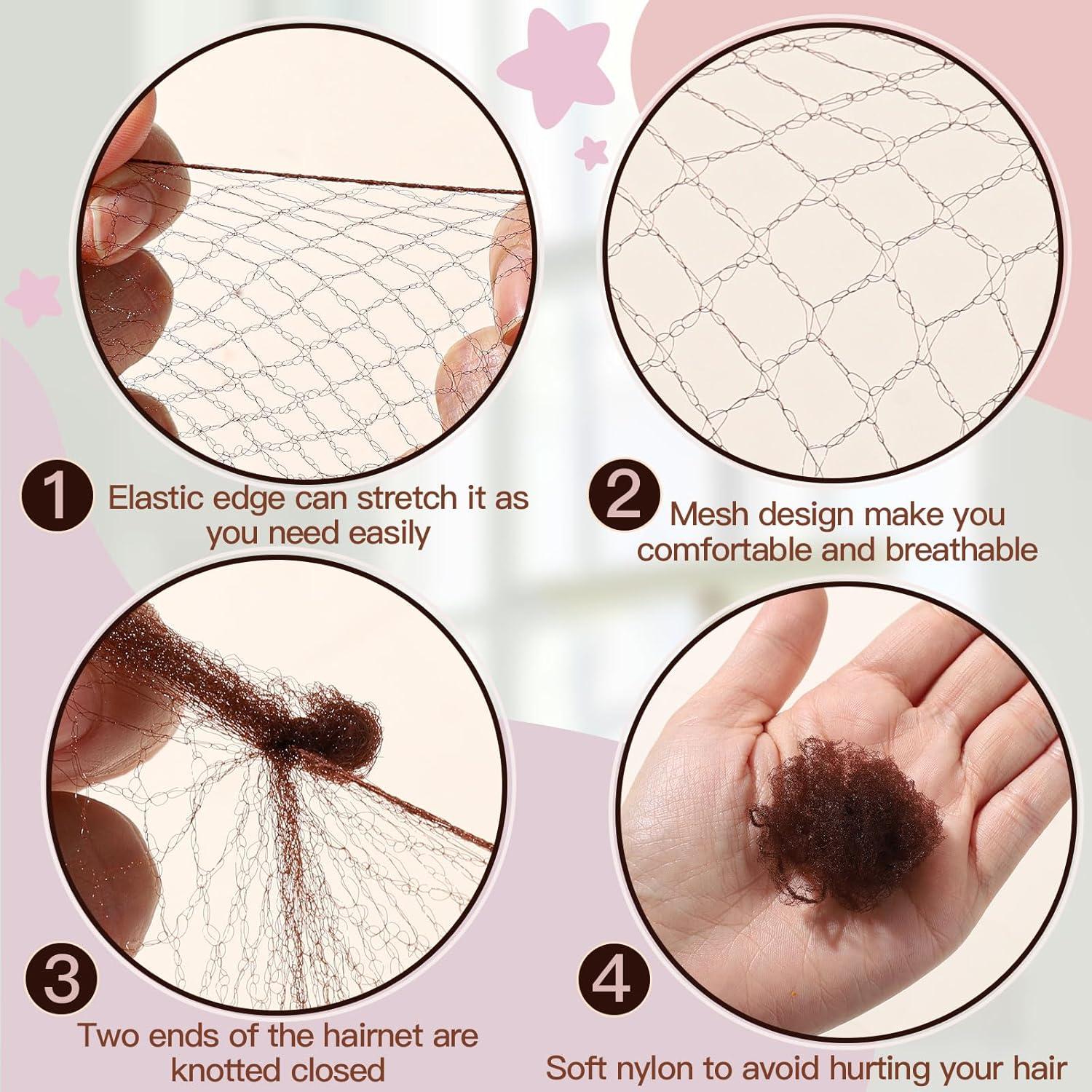 Redes para Cabello FANDAMEI 20PCS + Horquillas 40PCS 30cm