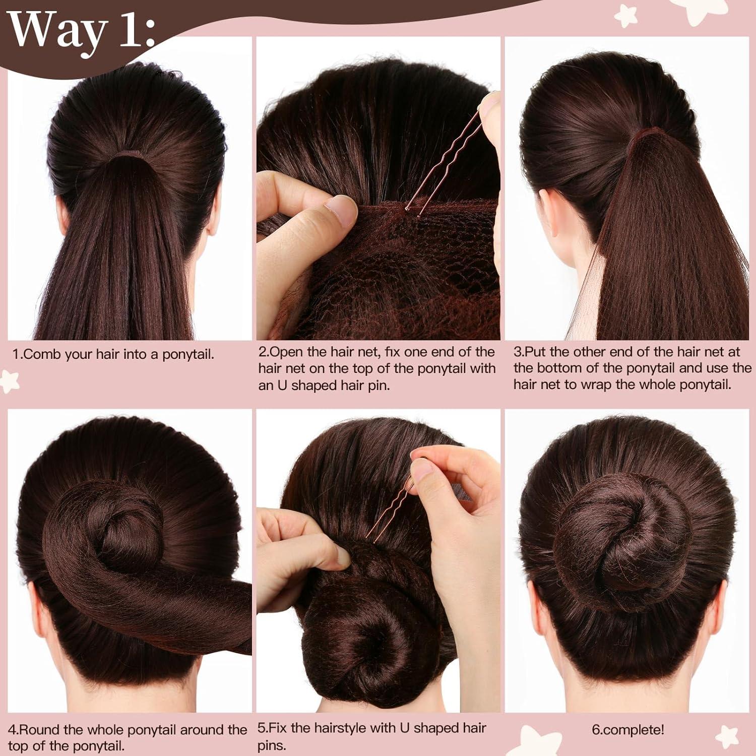 Redes para Cabello FANDAMEI 20PCS + Horquillas 40PCS 30cm